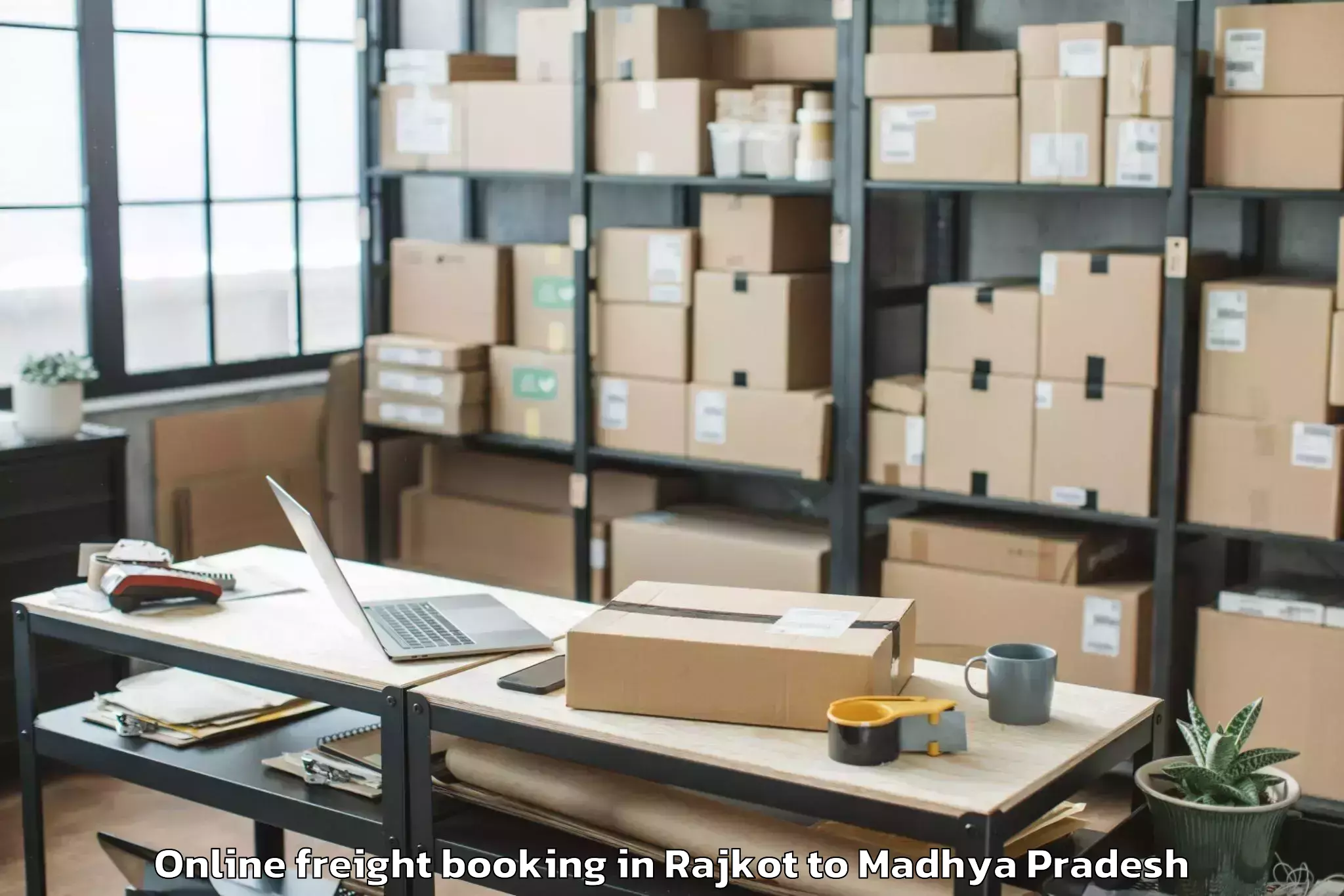 Top Rajkot to Rehli Online Freight Booking Available